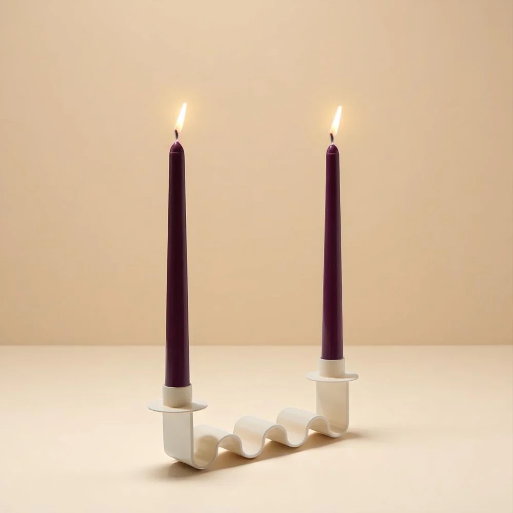 Meso White Candle Holder